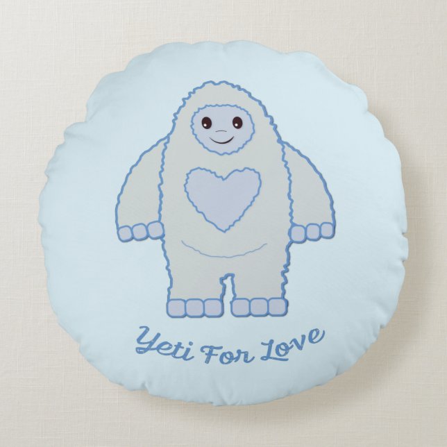 Coussins Ronds Yeti pour l'amour (Devant)
