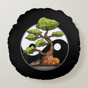 Coussins Ronds Yin Yang Bonsai Tao Taoism Spirituel Zen Méditerra