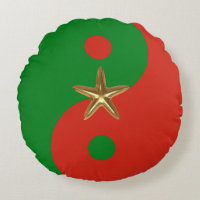 Yin Yang rouge et vert avec Gold Star