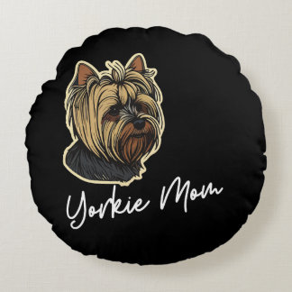 Coussins Ronds Yorkie Maman