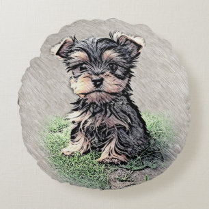 Coussins Ronds Yorkie, Nature, animal