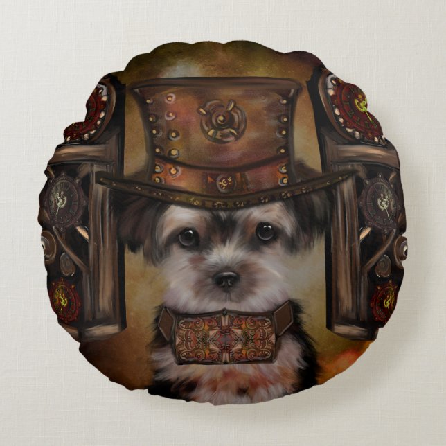 Coussins Ronds Yorkie Poo (Devant)