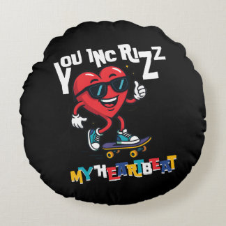 Coussins Ronds You Inc Rizz my Heartbeat - Cute skateboard heart