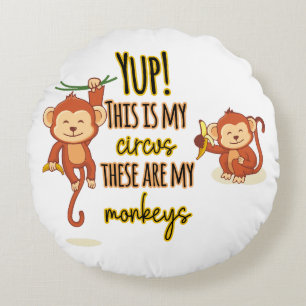 Coussins Ronds Yup ! C'est mon cirque, ce sont mes deux singes