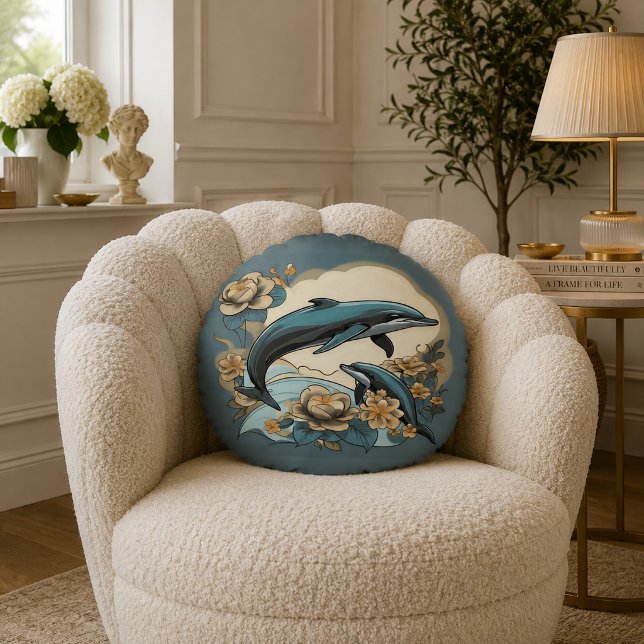 Coussins Ronds Zané Kaléidoscopique (Kaleidoscopic Zany Round Pillow
)