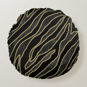 Coussins Ronds zèbre Abstrait rayé. Illustration poster de animal