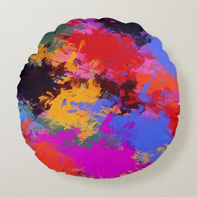 Coussins Ronds Zèbre peint (Devant)