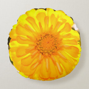 Coussins Ronds Zinnia jaune