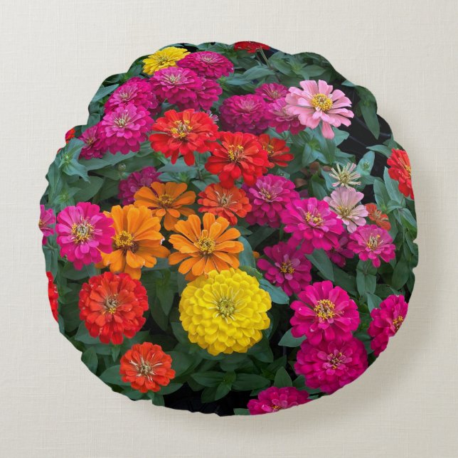 Coussins Ronds Zinnia Paradise (Devant)