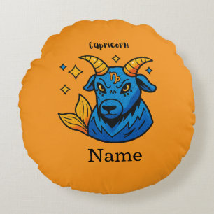 Coussins Ronds Zodiaque Mystique Capricorne Bouc de Mer Astrologi