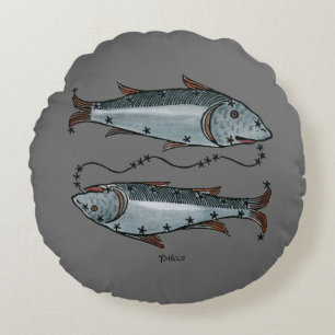 Coussins Ronds Zodiaque : Poissons en couleurs