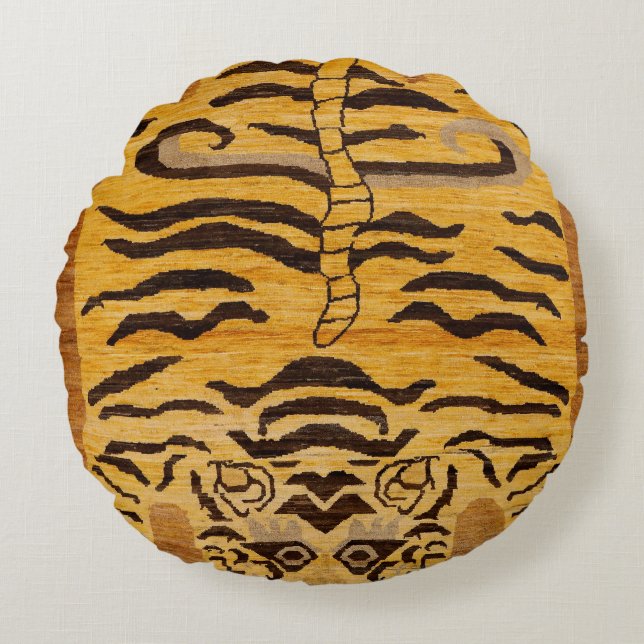 Coussins Ronds Zoo animalier sauvage de Tiger Rug I  (Devant)