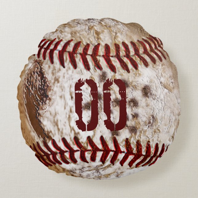 Coussins sales ronds de base-ball de NOMBRE du (Devant)