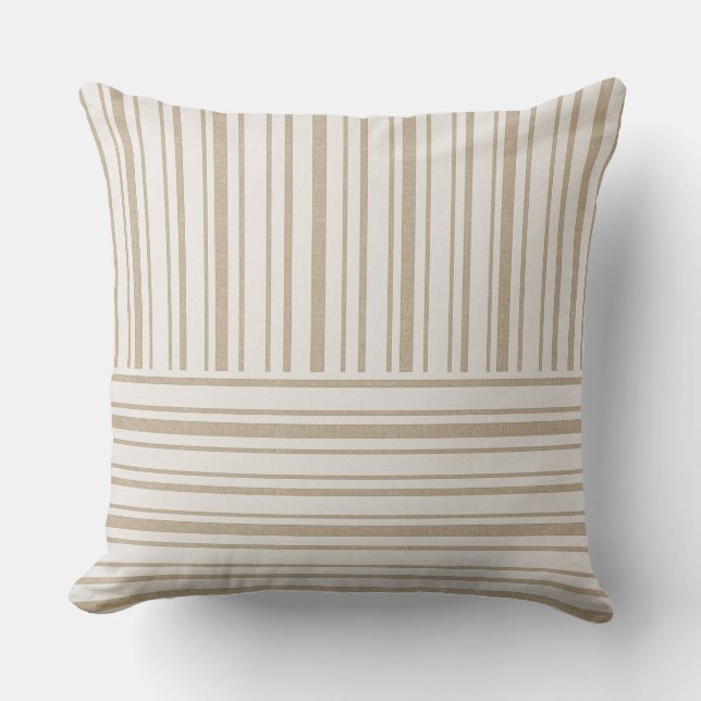 Coussins - Tuscany Rayure Design Beige 2 (Recto)
