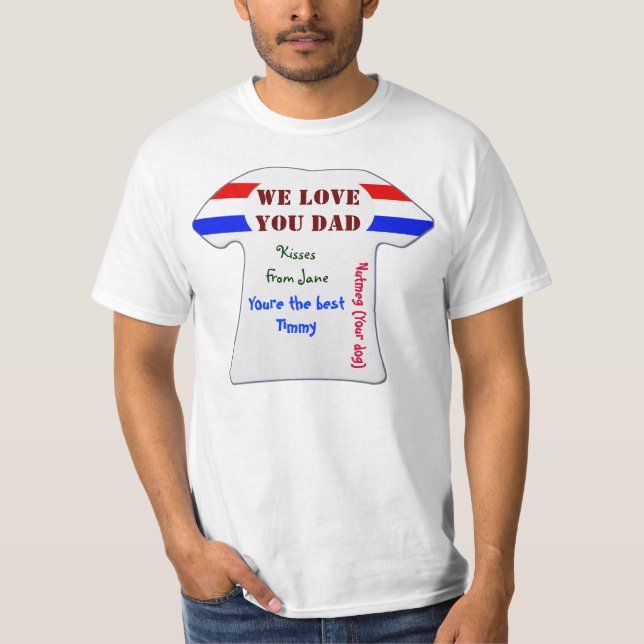 Coût bas nous vous aimons le T-shirt 2 de fête des (Devant)