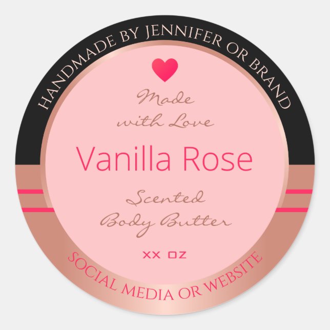 Coute rose produit Étiquette Black et Rose Gold Fr (Devant)