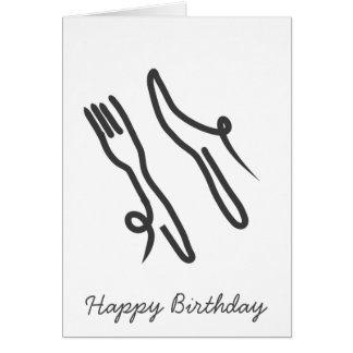 Couteau alimentaire et fourche moderne gris et bla