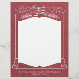 Couteau de fourche fantaisie menu de Noël en-tête