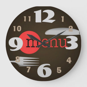 Couteau et horloge de cuisine de fourchette avec