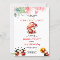 COUTEAU LADYBUG ANNIVERSAIRE INVITATION À LA FÊTE