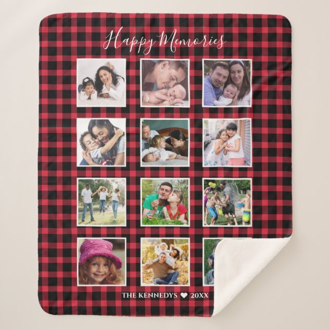 Coutume 12 Collage Photo Famille Red Buffalo Plaid (Devant)