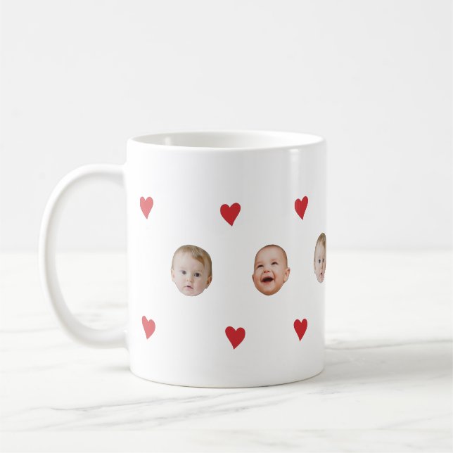 Coutume Baby Face 2 Photos Mug (Gauche)