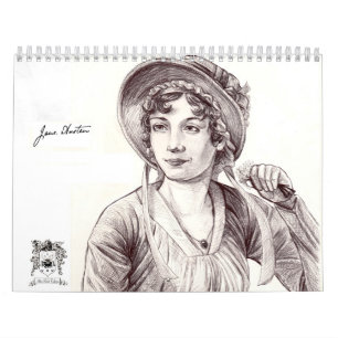 Coutume de Jane Austen avec un calendrier imprimé