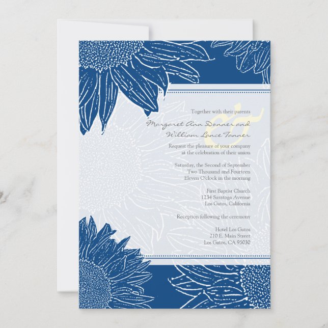 coutume : : Invitation de mariage de tournesol : (Devant)