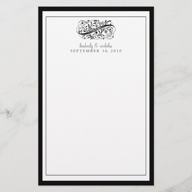 : coutume : Papeterie de mariage simple et élégant (Devant)