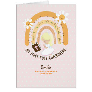 Coutume Première Sainte Communion Cute Blonde Coif