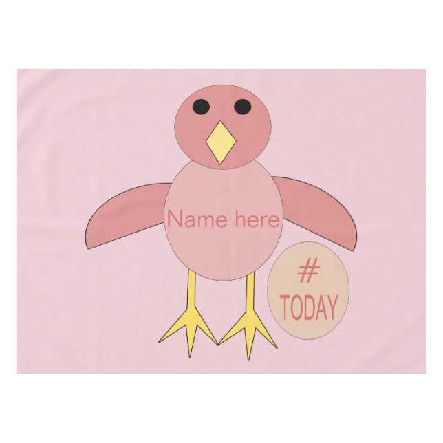 Coutume rose Anniversaire Fille nichon nappe (Devant (Horizontal))