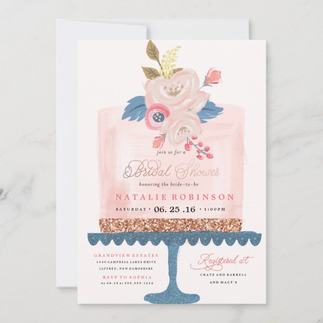 Couture Cake Bridal Shower Invitation (Devant)