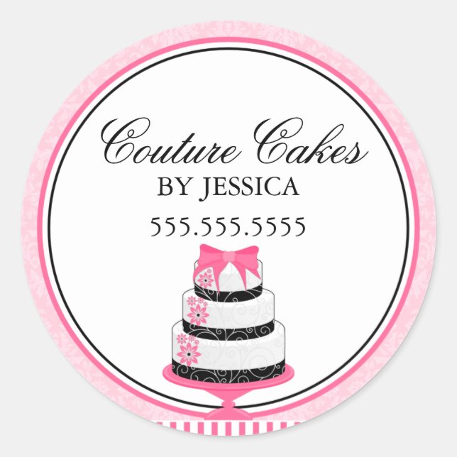 Couture Cakes Pink Boulangerie Stickers (Devant)