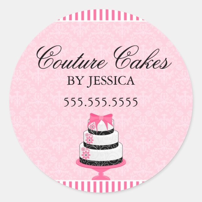 Couture Cakes Pink Boulangerie Stickers (Devant)