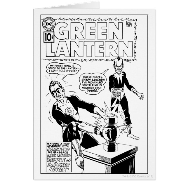 Couvercle vert et Sinestro, noir et blanc (Devant)