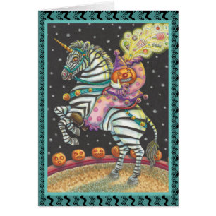 COUVERT DE CIRCUS HOLLOW CLOWN, ZEBRA GREETING CAR