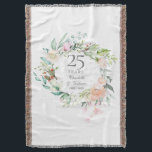 Couverture 25e anniversaire du Mariage d'argent Floral Garlan<br><div class="desc">Doté d'une délicate guirlande florale d'aquarelle,  cette couverture de jetons botanique chic du 25e anniversaire de mariage peut être personnalisée avec vos informations spéciales d'anniversaire dans une élégante typographie argentée. Conçu par Thisisnotme©</div>