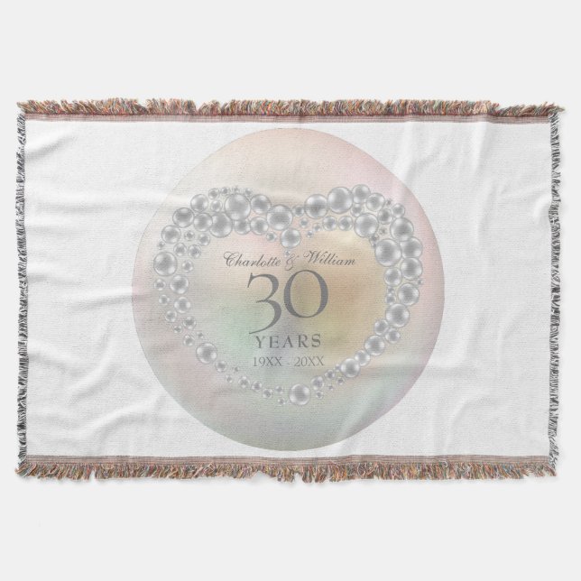 Couverture 30e Anniversaire de Mariage Chic Perle Cœur (Devant)