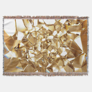 Couverture 3D abstraite texture or cristal.