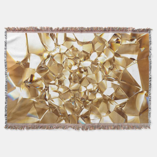 Couverture 3D abstraite texture or cristal. (Devant)