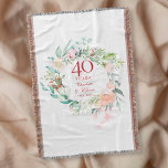 Couverture 40e anniversaire du Mariage Ruby Floral Garland<br><div class="desc">Doté d'une délicate guirlande florale d'aquarelle,  ce chic blanc 40e anniversaire mariage garde-robe peut être personnalisé avec vos informations spéciales d'anniversaire dans une élégante typographie rouge rubis. Conçu par Thisisnotme©</div>