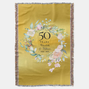 Couverture 50e anniversaire de Mariage Floral Gold Foil