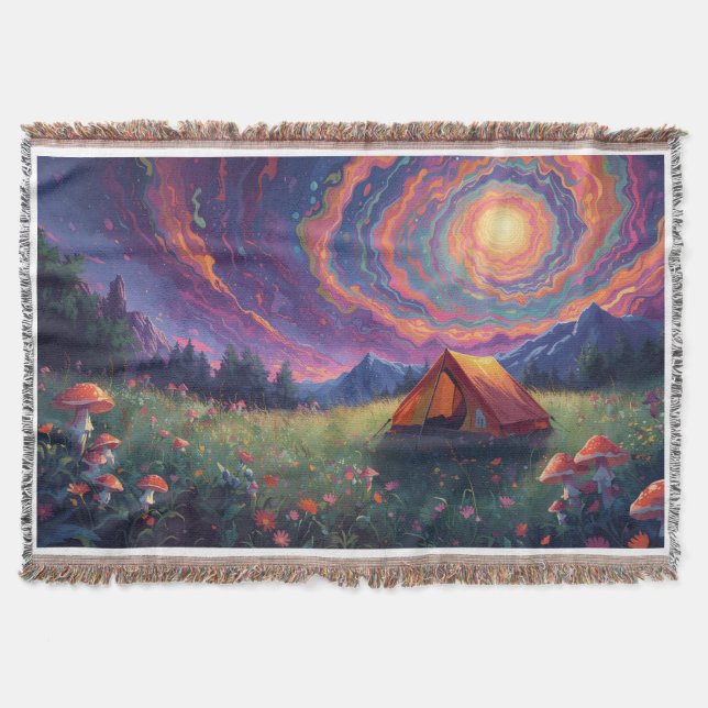 Couverture A camping scene throw blanket  (Devant)