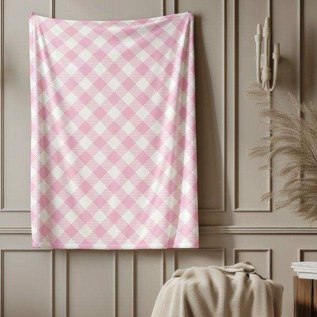Couverture À damiers rose classique Confort quotid (Classic Pink Checkered Blanket Everyday Comfort)