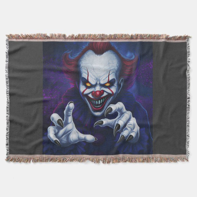 Couverture à jeter Clown effrayant (Devant)