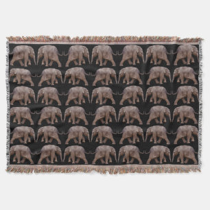 Couverture à jeter frénésie éléphant bébé (Noir)