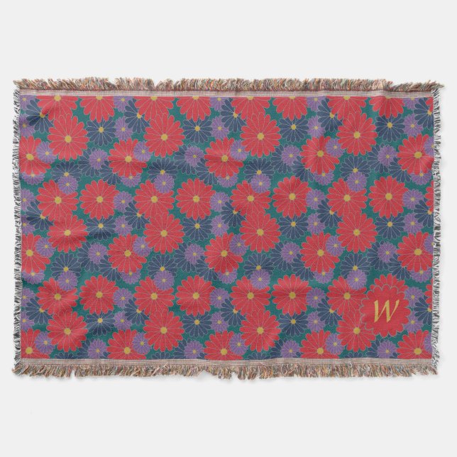 Couverture à lancer florale à automne (Devant)