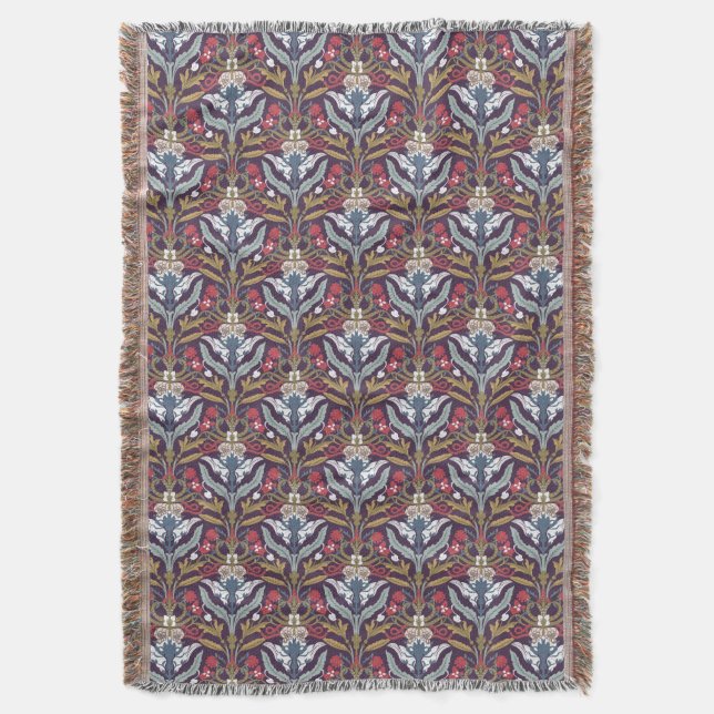 Couverture à lancer florale Art nouveau (devant Vertical)