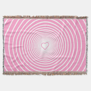 Couverture à lancer rose avec coeur - Choisir les 