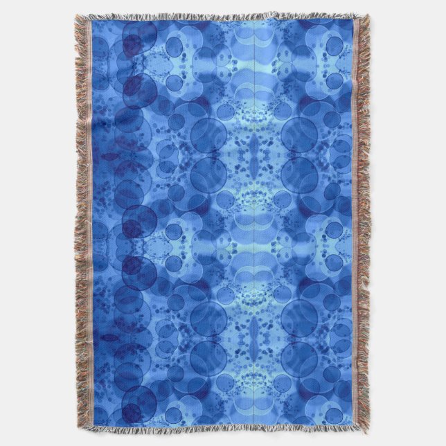Couverture à motif bulle bleue (devant Vertical)